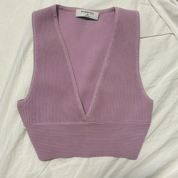 Aritzia / Babaton Sculpt Knit Deep V Tank - Picture 1 of 2